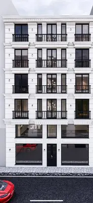 a white building with a red car parked in front of it at Mar Boutique Hotel in Istanbul