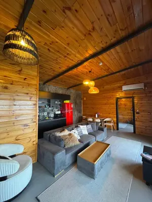 a living room with a couch and a table at Palmera suit in Sapanca