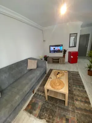a living room with a couch and a coffee table at Şah in Istanbul