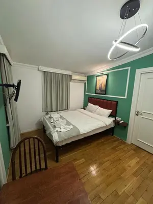 a bedroom with a bed and a table in it at Veva flats hotel in Istanbul