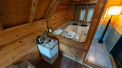 an overhead view of a bath tub in a cabin at Regulus Sapanca in Sapanca
