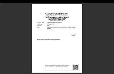 a screenshot of a document with a white at Stylish Apartment 3 Min to Metro in Istanbul