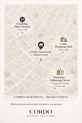 a map of the cudud antiquessenal street at Modern 2BR in Nisantasi Area Balconies & AC in Istanbul