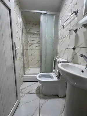 a bathroom with a toilet and a sink and a shower at Naila ahmadreza in Istanbul