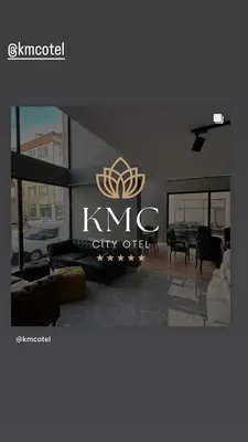 a kline city offer sign in a living room at KMC City Hotel in Lüleburgaz