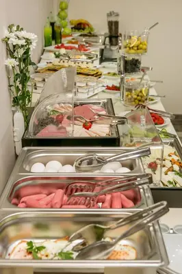 a buffet line with many different types of food at Babil Hotel in Istanbul