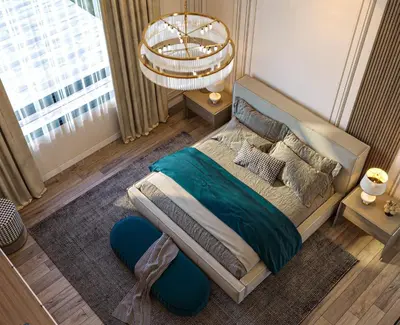 a bedroom with a large bed with a large window at Vox Matara Elite House in Istanbul