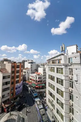 an overhead view of a city with buildings at Old City Viva Hotel in Istanbul