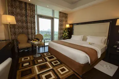 a hotel room with a large bed and a window at Elma hotel in Istanbul