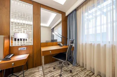 an office with a desk and a window at Arise Hotel Golden Horn in Istanbul