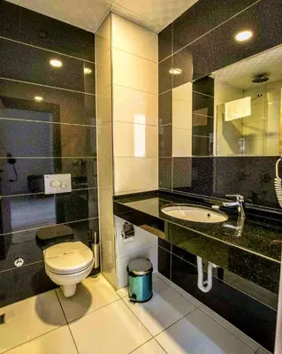 a bathroom with a toilet and a sink at Ceti̇n Presti̇ge Resort in Erdek