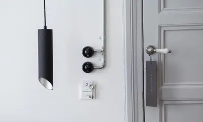 a door with a door knob and a lock on it at Serguzest Otel in Buyukada
