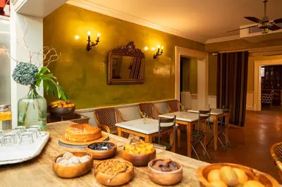 a table with a bunch of food on it at Hotel Ibrahim Pasha in Istanbul