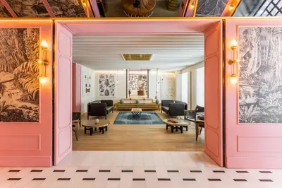 an open door into a living room with a couch at The Wings Hotels Collection in Istanbul