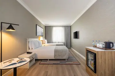a hotel room with a bed and a tv at Elite World Comfy Istanbul Taksim in Istanbul