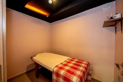 a small room with a bed with a plaid blanket at Harmony Hotel Istanbul & SPA in Istanbul