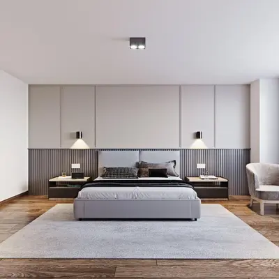 a bedroom with a bed and two tables and a chair at Silivri Park Hotel in Silivri