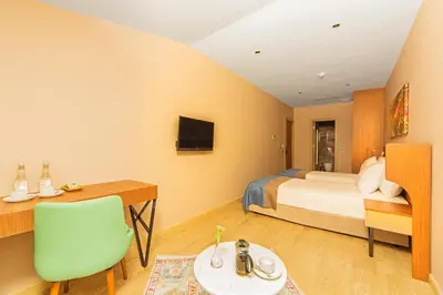 a hotel room with a bed and a table and a chair at Redmont Hotel Nisantasi in Istanbul