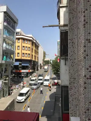 a view of a city street with cars and buildings at Hotel Semih in Istanbul