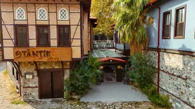 a building with a sign that reads oriental pub at Otantik Hotel & Spa in Bursa