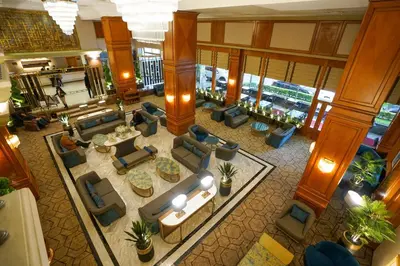 an overhead view of the lobby of a hotel at Akgun Istanbul Hotel, WorldHotels Elite in Istanbul