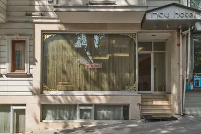 a store front with a window with the words frozenoked at May Hotel Istanbul in Istanbul
