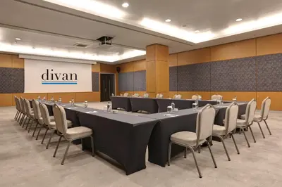 a conference room with a long table and chairs at Divan Corlu in Corlu