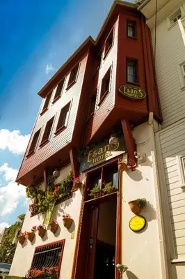 a building with a sign on the side of it at Esans Hotel - Special Category in Istanbul