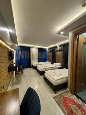 a hotel room with two beds and a television at Sirkeci Quietness Hotel in Istanbul