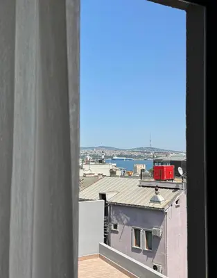 a view of a city from a window at Center Hill Hotel in Istanbul