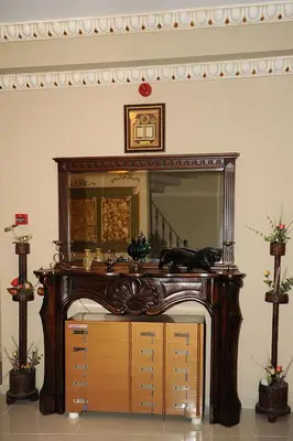a large mirror on a wall in a room at Hotel Grand Umit in Istanbul