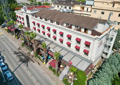 an overhead view of a building on a city street at New Balturk Hotel Izmit in Kocaeli