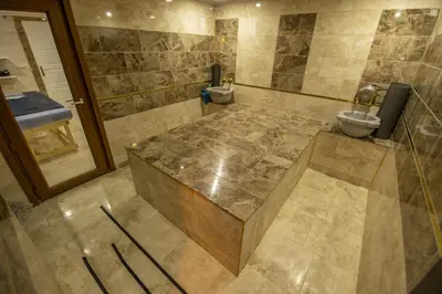 a bathroom with a tub and a toilet and a sink at Sapanca Aqua Wellness Spa Hotel in Sapanca
