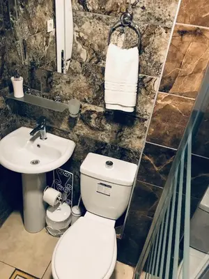 a bathroom with a toilet and a sink at Istanbul Harmony Hostel in Istanbul