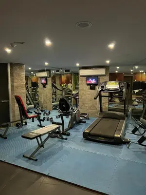 a gym with several treadmills and exercise equipment at Antea Palace Hotel & Spa in Istanbul