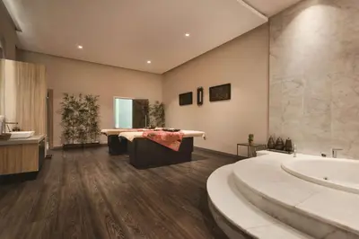 a large bathroom with a tub and a sink at TRYP by Wyndham Istanbul Basın Ekspres in Istanbul