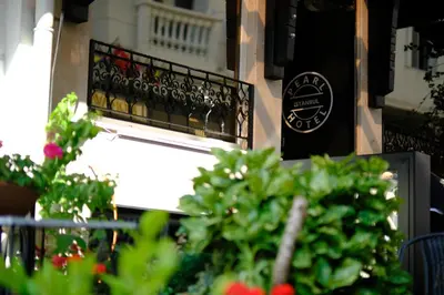 a bunch of green plants in front of a building at Pearl Hotel İstanbul in Istanbul