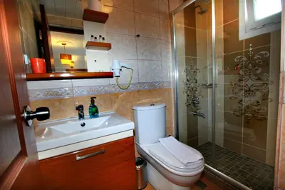 a bathroom with a toilet and a sink and a shower at Agora Boutique Hotel & Bistro in Istanbul