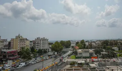 a view of a city with traffic on a street at Hotel Akyildiz in Istanbul