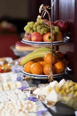 a table with three plates of fruit on top at Balin Hotel - Special Category in Istanbul