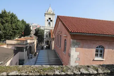 a view of a building with a tower and a church at Ramparts Hotel in Istanbul