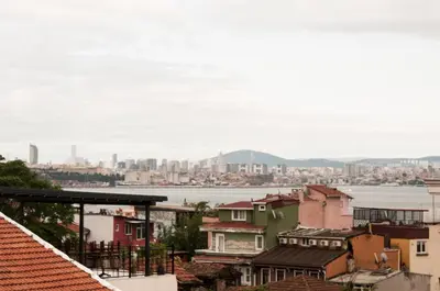 a view of the city from the roof of a building at Hotel Estambul in Istanbul