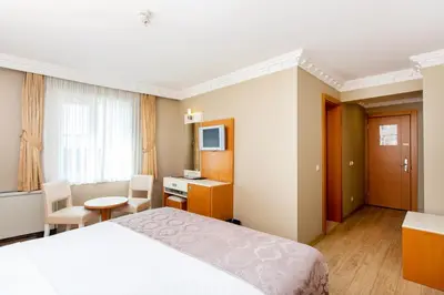 a hotel room with a bed and a desk at Baron Hotel & Spa in Istanbul