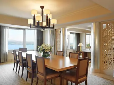 a dining room with a table and chairs at Grand Hyatt Istanbul in Istanbul
