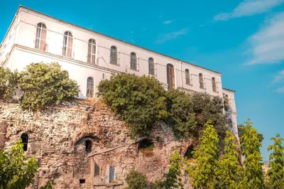 a building on top of a stone wall at Gulliver Mansion Hotel in Istanbul