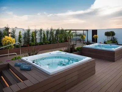 a hot tub on the deck of a house at Barceló Istanbul in Istanbul