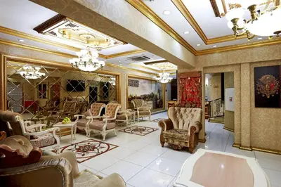 a living room with chairs and a salon at Marmara Deluxe Hotel in Istanbul