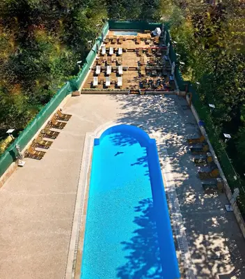 an overhead view of a swimming pool at a water park at Cevahir Hotel Istanbul Asia in Istanbul