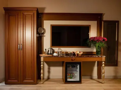 a room with a table with a television on it at Hotel The Pera Hill in Istanbul
