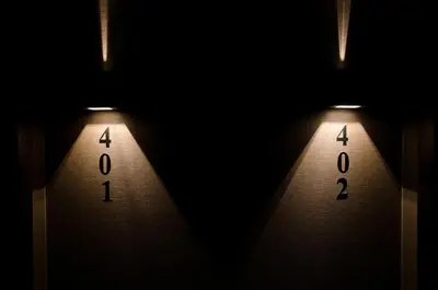a row of lights in a dark room at Inncity Hotel Nisantasi in Istanbul